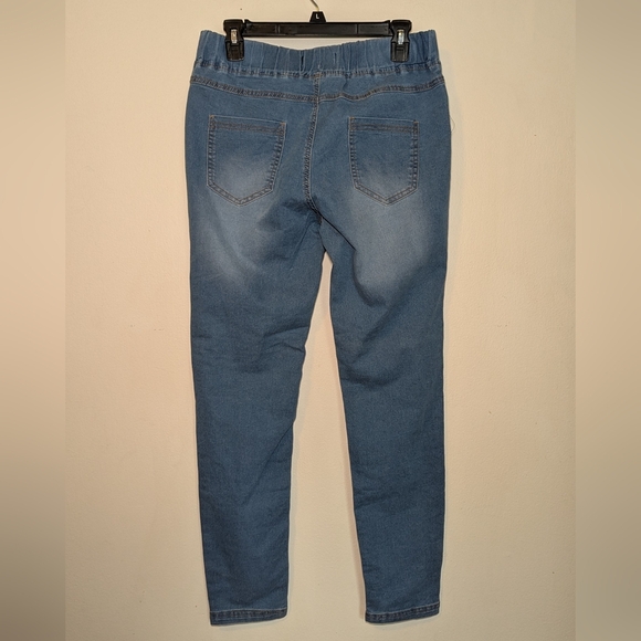 NEW Shiela Rose Distressed Jeggings via Nadine West Stretch Elastic Waist Size L - Picture 4 of 5